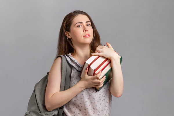 Bildung Eine Junge Frau Oder Ein Teenager Mit Einem Rucksack — Stockfoto