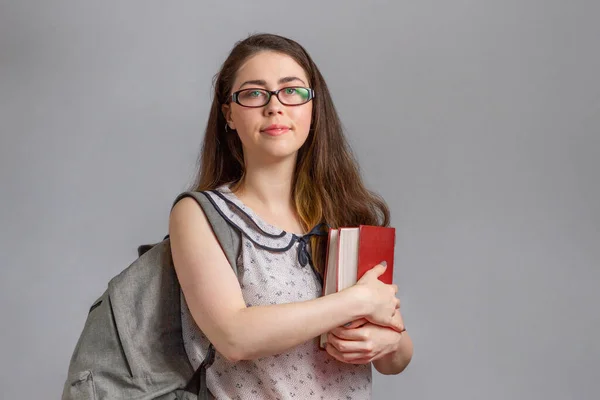 Bildung Eine Junge Frau Oder Ein Teenager Mit Brille Mit — Stockfoto