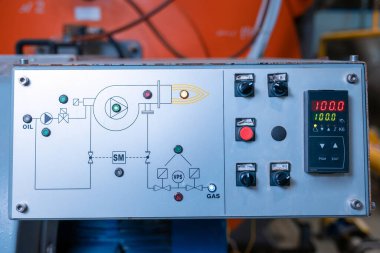 Endüstriyel üretim için bilgi paneli. Yakın plan..