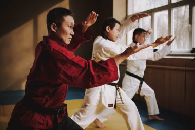 Japonlar salonda saldırı pozisyonunda duruyorlar..