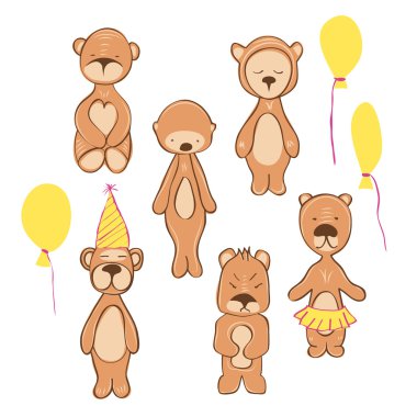 unutmayın ki farklı poz Illustration. Doğum günü tarzı. beyaz izole 