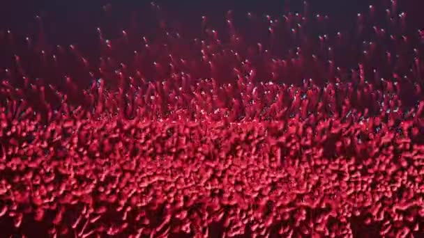 Red Oil Paint Bubbles Spreads Surface Background Animation Intro Text — 图库视频影像