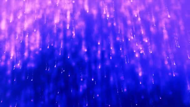 Purple Particles Fall Sky Dissolve Neon Abstract Background — 图库视频影像