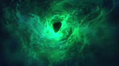 Dalgalı liflerden yapılmış parlak bir tünel. döngü canlandırma arkaplanı