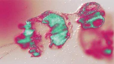 Yüzen yağlı boyanın renkli bir animasyonu. soyut arkaplan