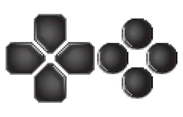 Botón gamepad pixel art — Vector de stock