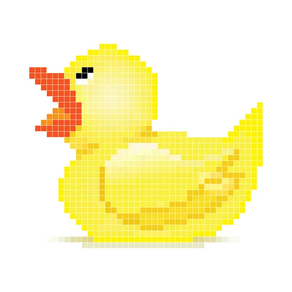 Pixel arte pato de borracha — Vetor de Stock