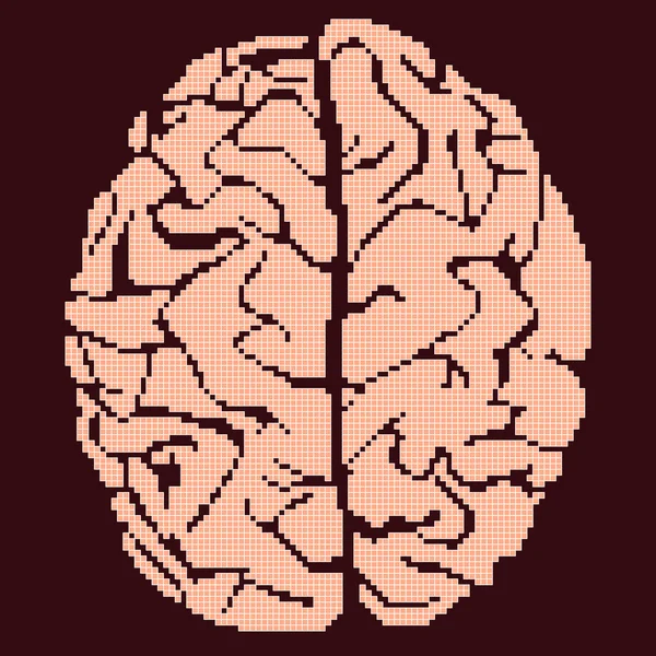 Beyin piksel sanat — Stok Vektör