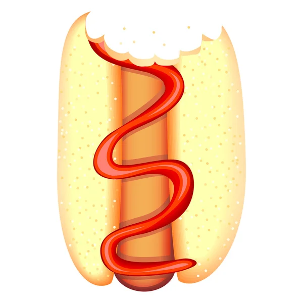 Hot dog morso — Vettoriale Stock