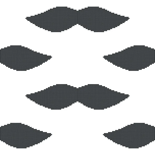 Pixel art mustache seamless pattern — Stock Vector