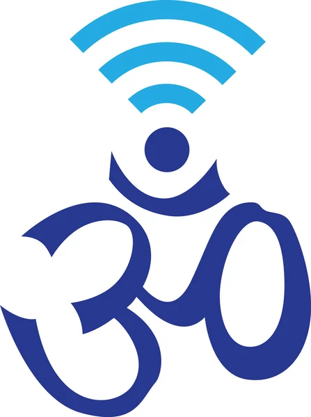 Symbol Om v kombinaci s Wifi symbolem — Stockový vektor