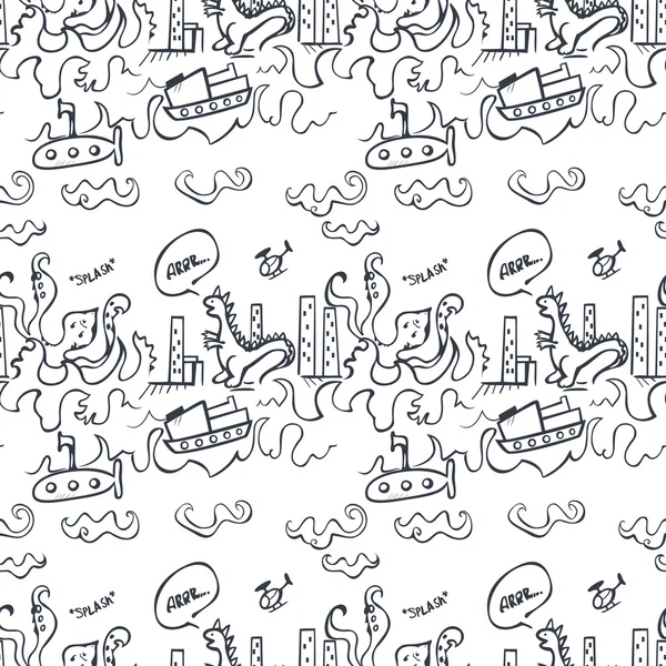 Seamless cartoon pattern — Stock Vector