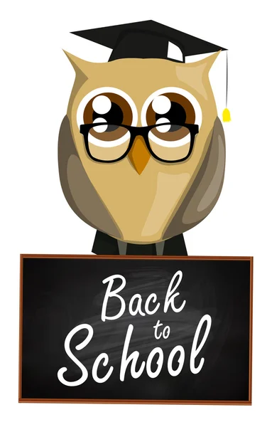 Back to school owl — Stock Vector