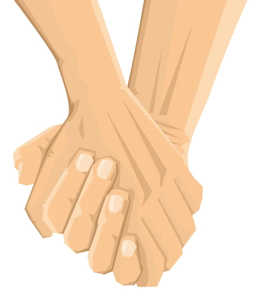 Hand in Hand Vektorillustration — Stockvektor