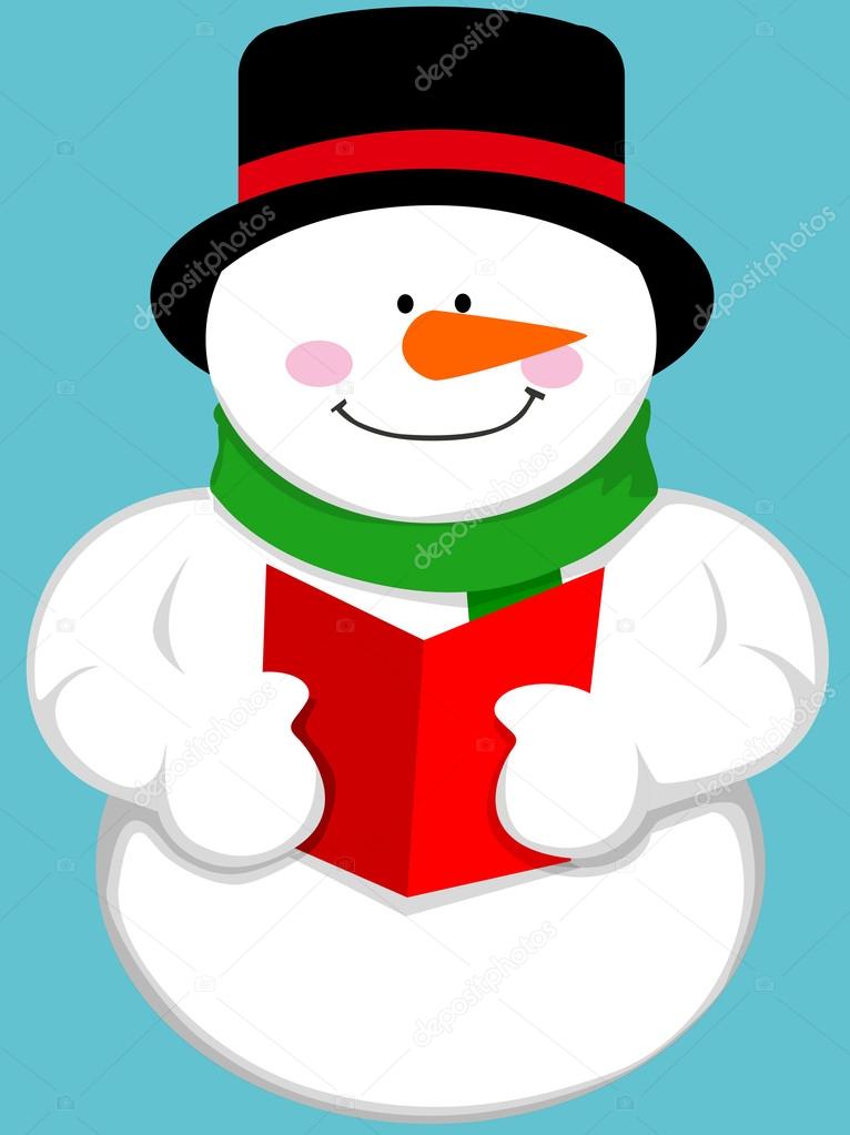 Cute cartoon snowman