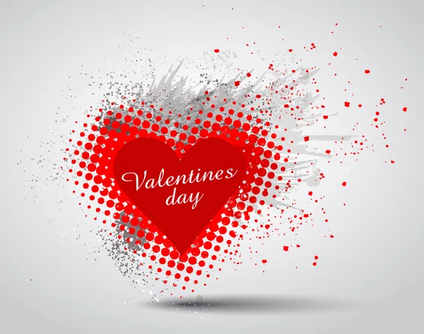 Grunge Valentines Day hart achtergrond — Stockvector