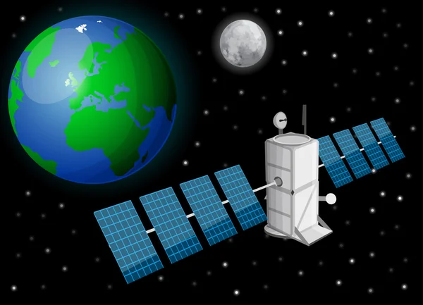 Satellite in space — Stock Vector