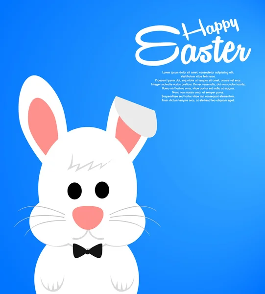 Easter background with cute white bunny — Stock Vector