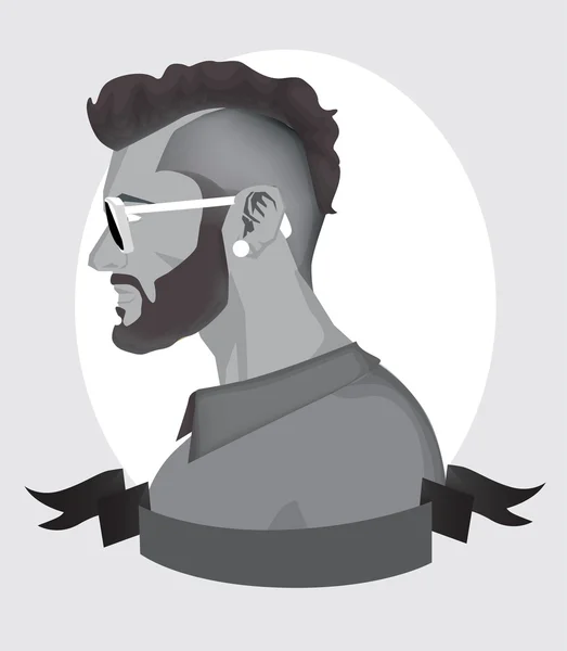 Trendy Hipster Men Vector Graphics