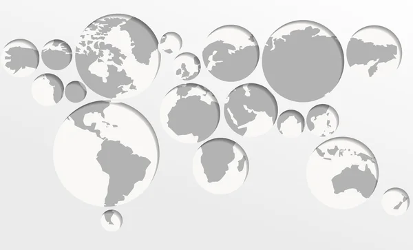 Círculos del mapa mundial — Vector de stock