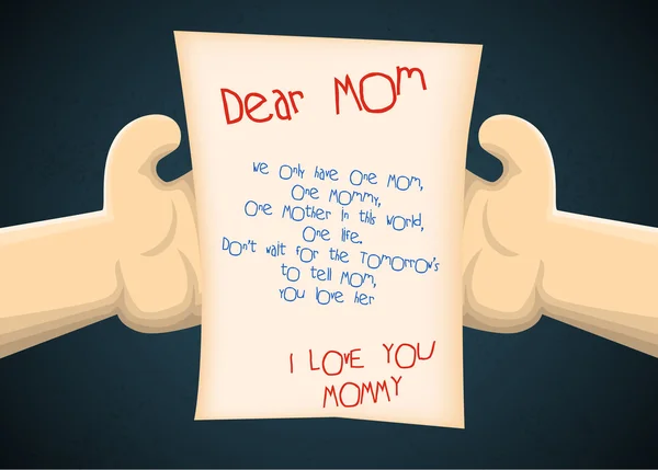 Ευχετήρια κάρτα στο γιο από μητέρα για την ημέρα της μητέρας Διάνυσμα Αρχείου