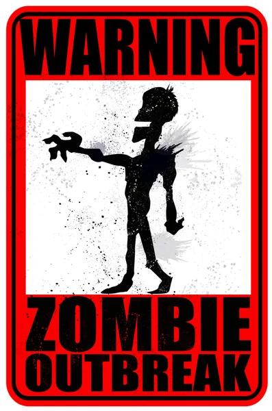 Warning Zombie Outbreak — Stock Vector