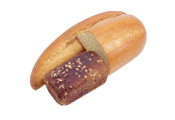 Ψωμί με πίτουρο, μαύρο ψωμί και τα μισά από ψωμί ολικής αλέσεως — Φωτογραφία Αρχείου