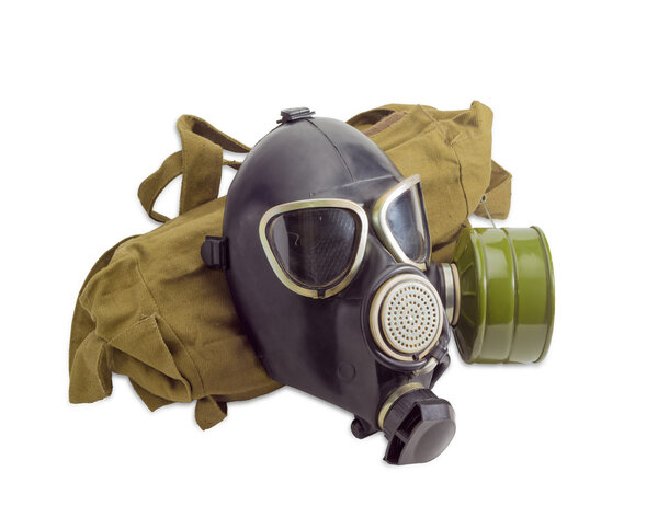 Gas mask and a cloth bag for him