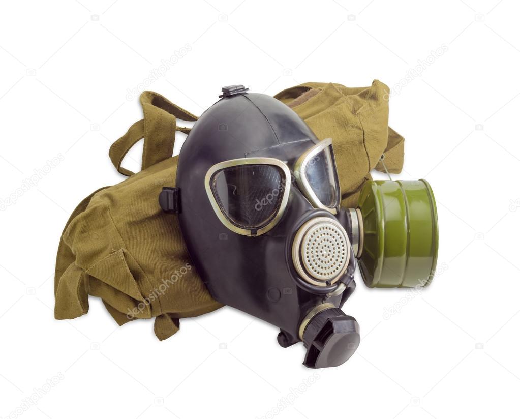 Gas mask and a cloth bag for him