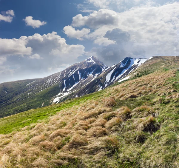 Szczyt w górach Karpackich wczesną wiosną — Zdjęcie stockowe
