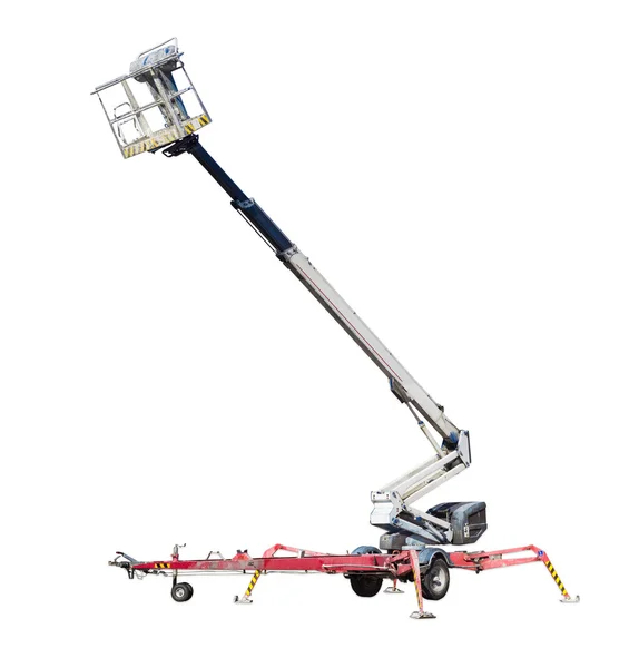 Elevador de brazo articulado con ruedas con brazo telescópico y cesta — Foto de Stock