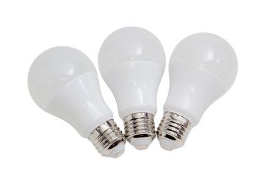 Işık arka planında üç ışık yayan diyot lambası 