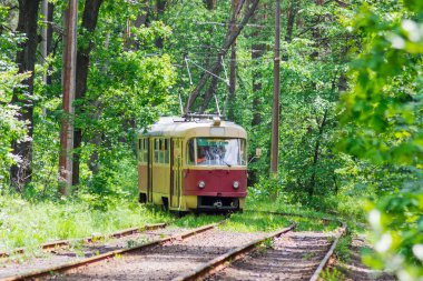 Orman arasında eski tramvay