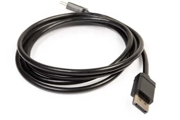 Displayport Kabel För Anslutning Dator För Att Övervaka Med Full — Stockfoto