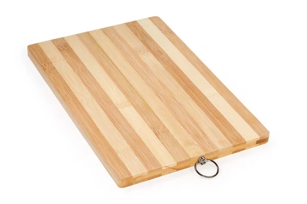 Cutting Board Made Glued Pieces Natural Bamboo Wood Rectangular Shape — Stock Photo, Image