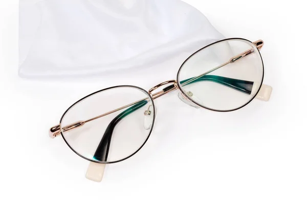 Lunettes Vue Modernes Pour Femme Métal Jante Jaune Avec Branches — Photo