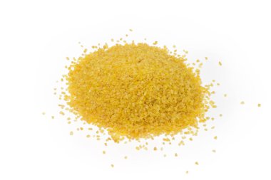 Beyaz bir yüzeye yakın küçük bir bulgur yığını inliyor.