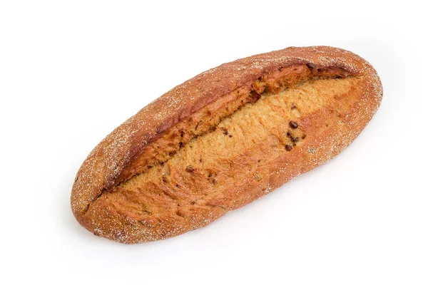 Hela Ovala Limpa Härd Brunt Bröd Med Tillsats Hela Grodda — Stockfoto