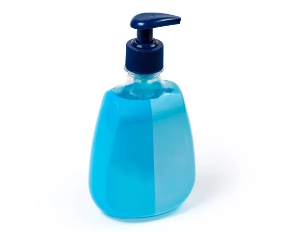 Liquid Soap Antibacterial Ingredient Plastic Bottle Dispenser White Background —  Fotos de Stock