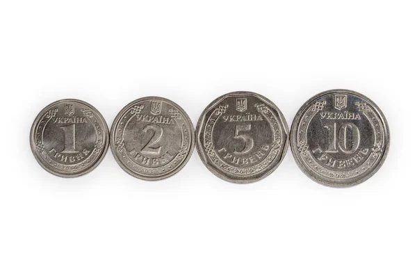 Сучасні Монети Українська Гривня Різна Деномінація 2018 2021 Років Лежать — стокове фото