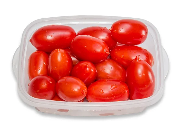 Tomates em bandeja — Fotografia de Stock