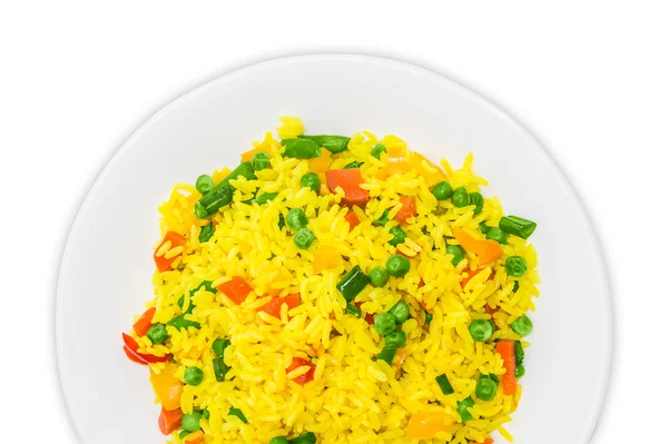 Boiled rice with vegetables — Stock Photo, Image