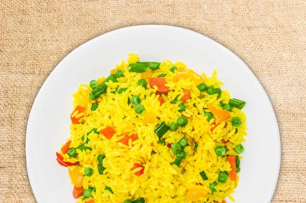 Boiled rice with vegetables — Stock Photo, Image