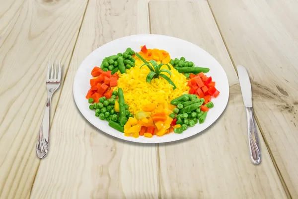 Riz bouilli aux légumes — Photo