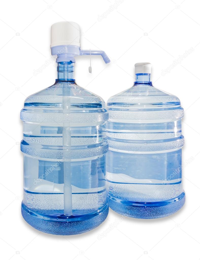 Two carboys with drinking water and hand pump Stock Photo by ©anmbph