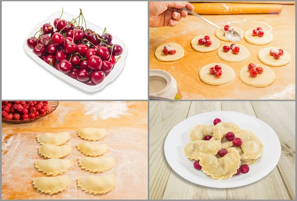 Fazer bolinhos, ingredientes e refeições prontas — Fotografia de Stock