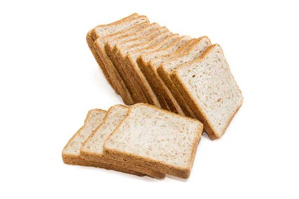 Gesneden brood voor roosteren op een lichte achtergrond — Stockfoto