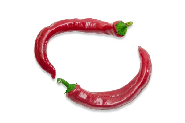 Two red chili peppers on a light background — Stock Photo, Image