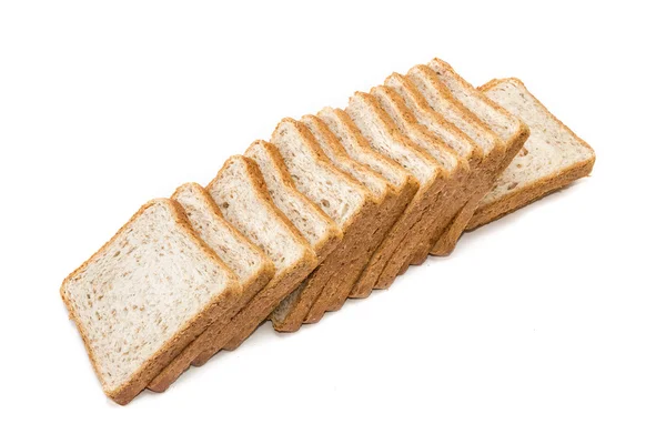 Skivat bröd för grillas på en ljus bakgrund — Stockfoto