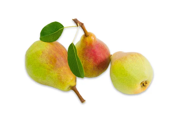 Three pear Bartlett on a light background — Stock Photo, Image